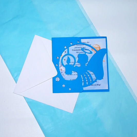 Invitatii Botez Baiat Ingeras Decupat