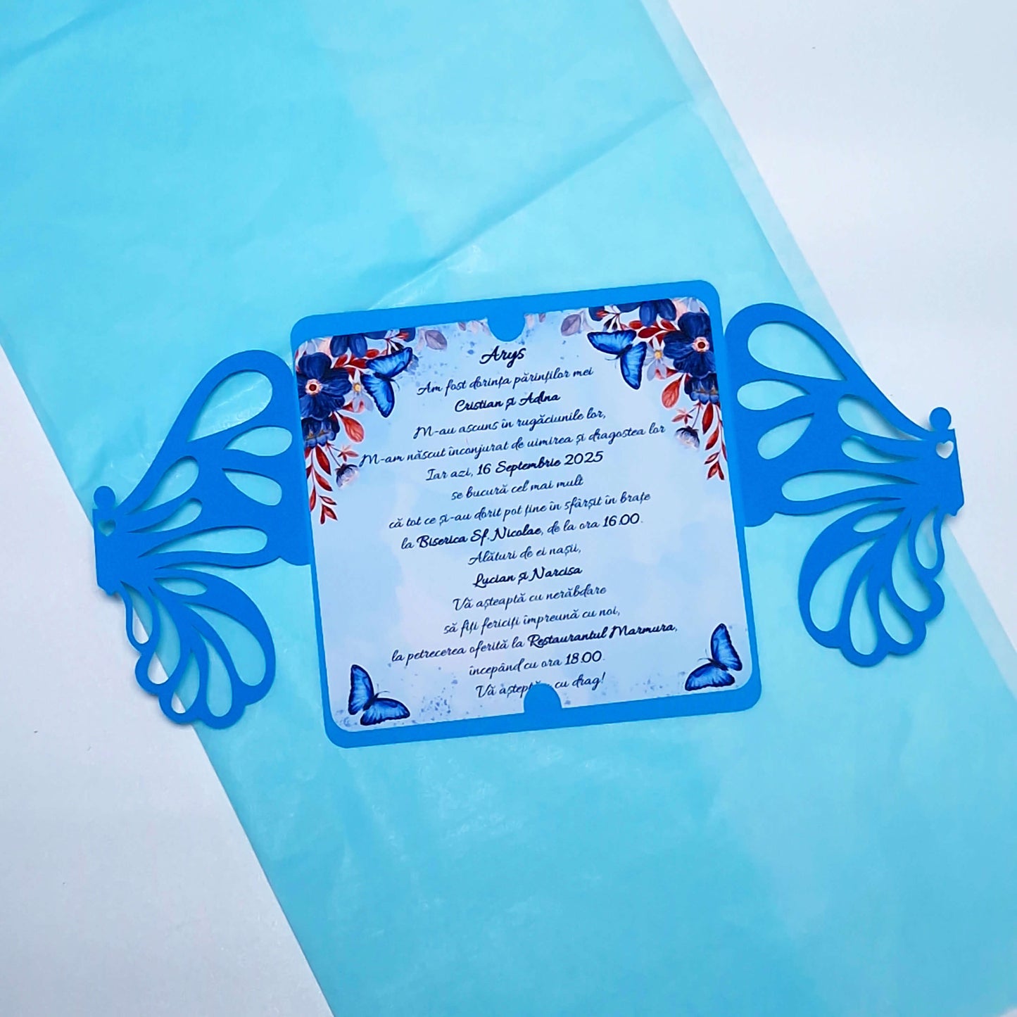 Invitatii Botez Baiat Fluturas Decupat