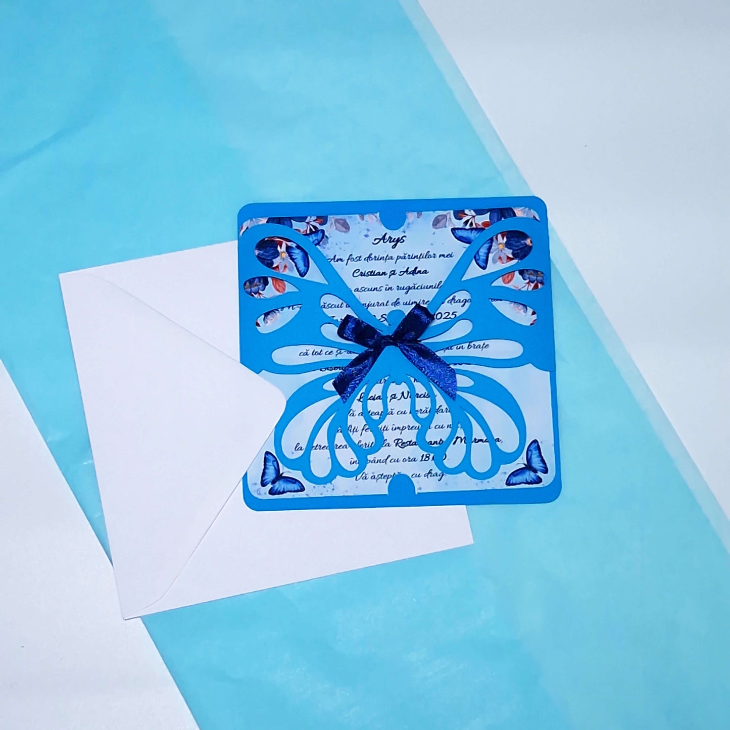 Invitatii Botez Baiat Fluturas Decupat