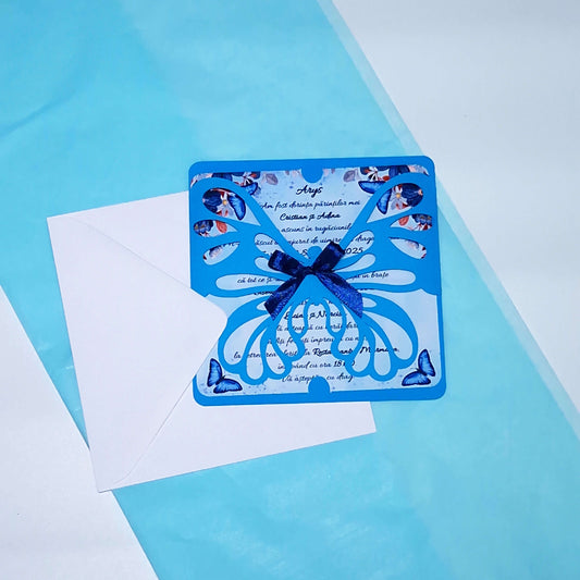 Invitatii Botez Baiat Fluturas Decupat