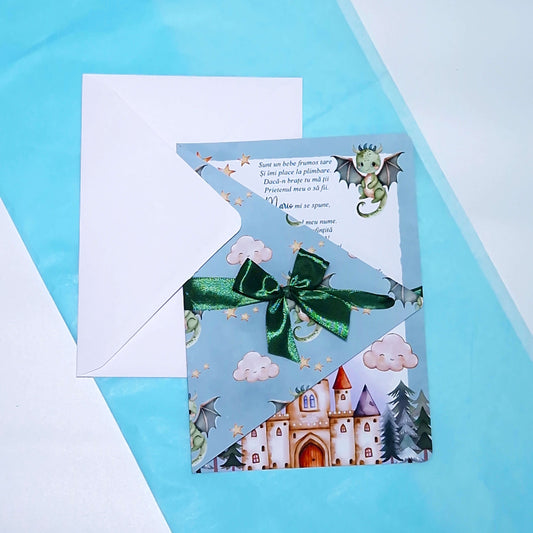 Invitatii Botez Baiat Dragon si Castel (Fundita)