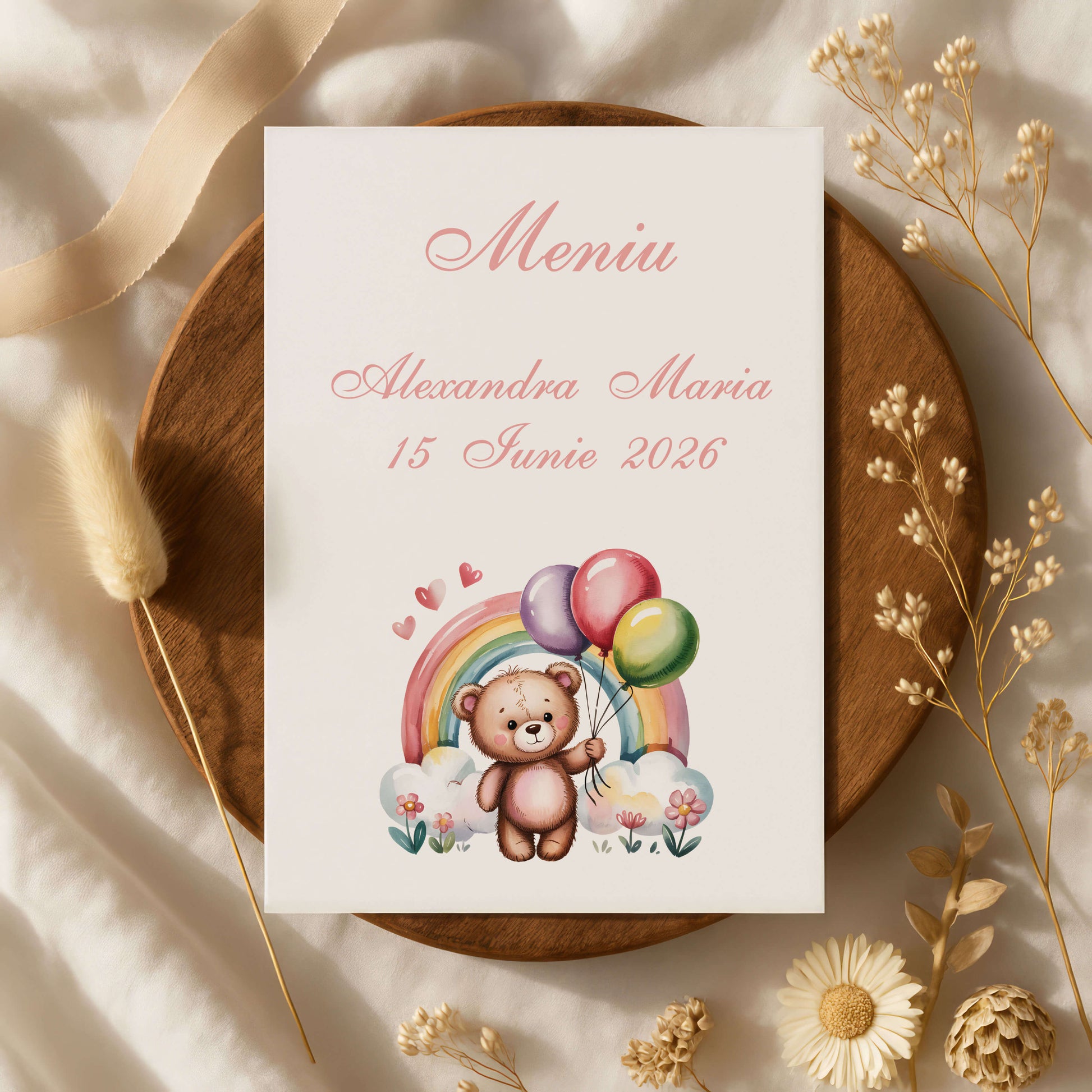 Meniu Botez Fetite Ursulet si Curcubeu