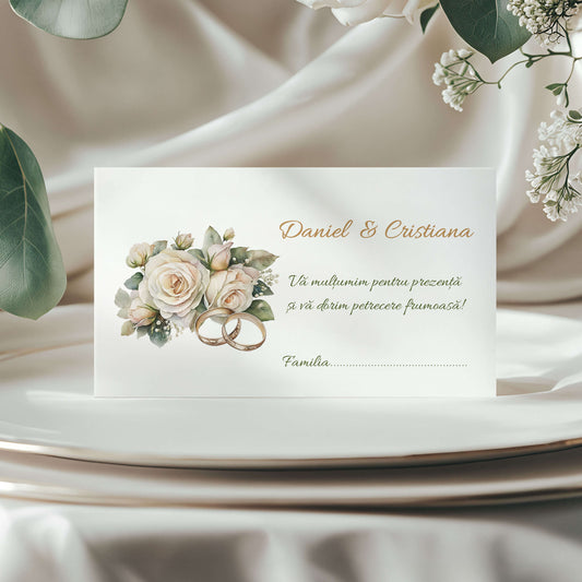 Plic de bani Nunta Flori Vintage MAt
